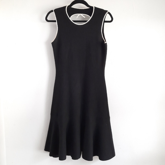 Kate Spade black fluted bow back knit dress - Picture 2 of 7